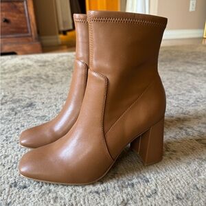 Express Cognac Booties Size 7